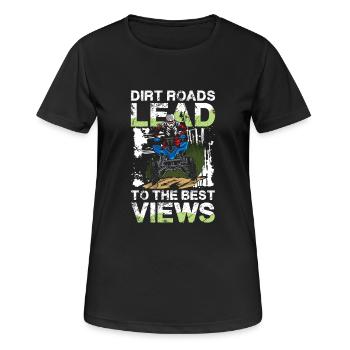 Schlammige Wege Zu Den Besten Aussichten Abenteuer - Frauen T-Shirt atmungsaktiv - Schwarz - Vorne - AI Model Female 172 light (172cm)