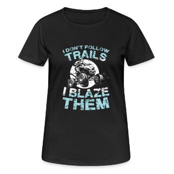 Je ne suis pas les chemins, je les brûle - T-shirt respirant Femme - noir - Devant - AI Model Female 172 light (172cm)