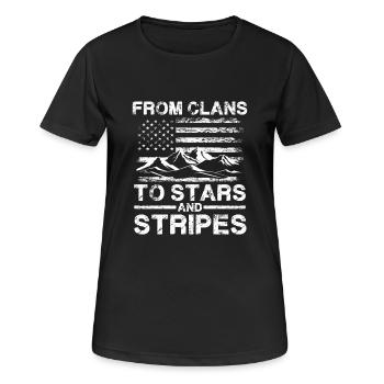 Des clans aux étoiles et aux rayures - Patriotique - T-shirt respirant Femme - noir - Devant - AI Model Female 172 light (172cm)