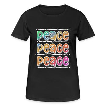 Peace - Frauen T-Shirt atmungsaktiv - Schwarz - Vorne - AI Model Female 172 light (172cm)