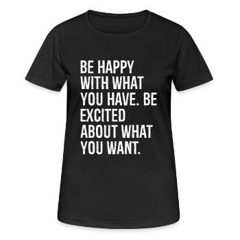 Soyez satisfait de ce que vous avez été enthousiasmé par Wh - T-shirt respirant Femme - noir - Devant - AI Model Female 172 light (172cm)
