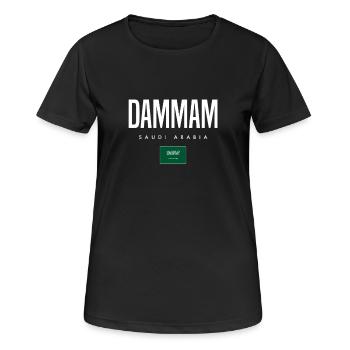 Dammam Saudi-Arabien - Frauen T-Shirt atmungsaktiv - Schwarz - Vorne - AI Model Female 172 light (172cm)