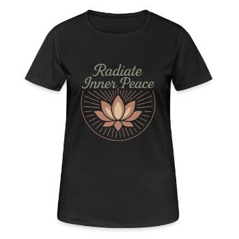 Boho Yoga Cadeau spirituel pour les yogis conscients - T-shirt respirant Femme - noir - Devant - AI Model Female 172 light (172cm)