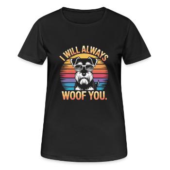 Je vais toujours aboyer après toi chien rétro - T-shirt respirant Femme - noir - Devant - AI Model Female 172 light (172cm)