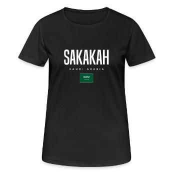Sakakah Saudi-Arabien - Frauen T-Shirt atmungsaktiv - Schwarz - Vorne - AI Model Female 172 light (172cm)