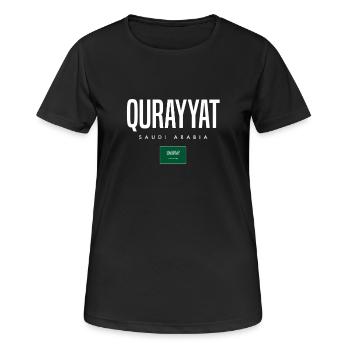 Qurayyat Saudi-Arabien - Frauen T-Shirt atmungsaktiv - Schwarz - Vorne - AI Model Female 172 light (172cm)