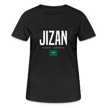 Jizan Saudi-Arabien - Frauen T-Shirt atmungsaktiv - Schwarz - Vorne - AI Model Female 172 light (172cm)