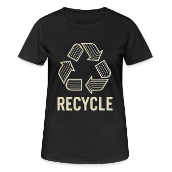 Recycle Symbol Mit Umweltbewusstsein - Frauen T-Shirt atmungsaktiv - Schwarz - Vorne - AI Model Female 172 light (172cm)