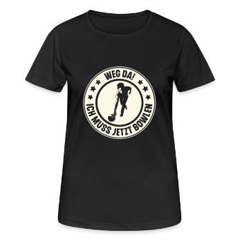 Bowling - Frauen T-Shirt atmungsaktiv - Schwarz - Vorne - AI Model Female 172 light (172cm)