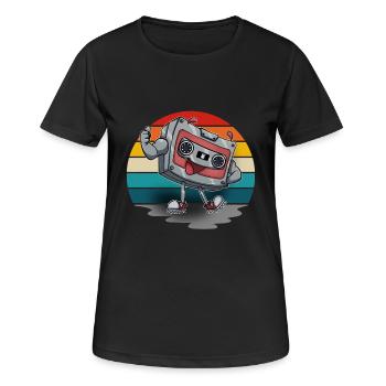 Cassette - T-shirt respirant Femme - noir - Devant - AI Model Female 172 light (172cm)