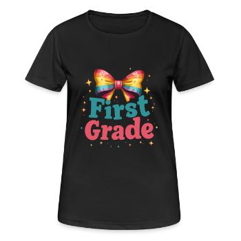 Funny Design für Erste Klasse - Frauen T-Shirt atmungsaktiv - Schwarz - Vorne - AI Model Female 172 light (172cm)