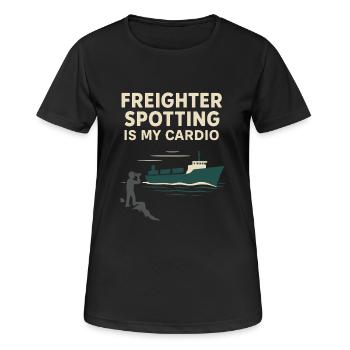 Dispositif de vision de navire Porte-conteneurs Cargo - T-shirt respirant Femme - noir - Devant - AI Model Female 172 light (172cm)