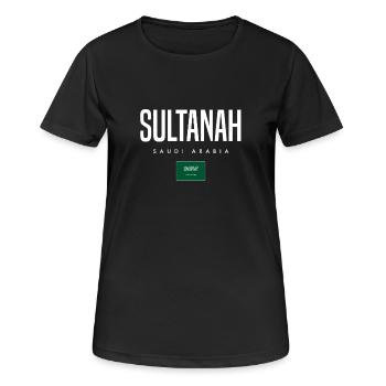 Sultanah Saudi-Arabien - Frauen T-Shirt atmungsaktiv - Schwarz - Vorne - AI Model Female 172 light (172cm)