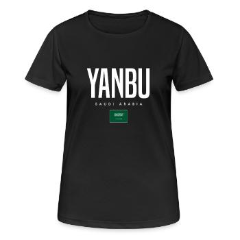 Yanbu Saudi-Arabien - Frauen T-Shirt atmungsaktiv - Schwarz - Vorne - AI Model Female 172 light (172cm)