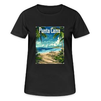 Punta Cana Tropical Paradise Beach idylle - T-shirt respirant Femme - noir - Devant - AI Model Female 172 light (172cm)
