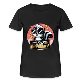 LES MOUFFETTES N’ONT PAS PEUR - T-shirt respirant Femme - noir - Devant - AI Model Female 172 light (172cm)