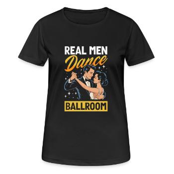 Echte Männer Tanzen Ballroom Gesellschaftstanz - Frauen T-Shirt atmungsaktiv - Schwarz - Vorne - AI Model Female 172 light (172cm)