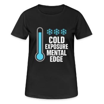 Kaltes Duschen Mentale Härte Kälteexposition - Frauen T-Shirt atmungsaktiv - Schwarz - Vorne - AI Model Female 172 light (172cm)