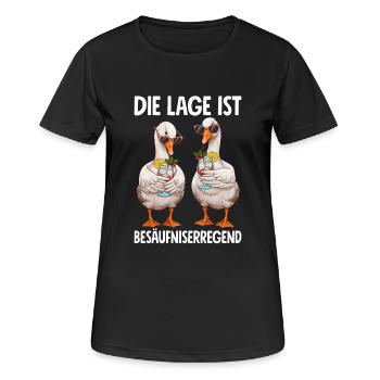 Die Lage Ist Besäufniserregend Gänse Gans - Frauen T-Shirt atmungsaktiv - Schwarz - Vorne - AI Model Female 172 light (172cm)