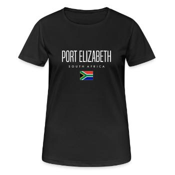 Port Elizabeth, South Africa - Women's Breathable T-Shirt - black - Front - AI Model Female 172 light (172cm)