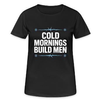 Kaltes Duschen Mentale Härte Kälteexposition - Frauen T-Shirt atmungsaktiv - Schwarz - Vorne - AI Model Female 172 light (172cm)