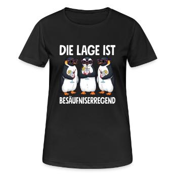 Die Lage Ist Besäufniserregend - Frauen T-Shirt atmungsaktiv - Schwarz - Vorne - AI Model Female 172 light (172cm)
