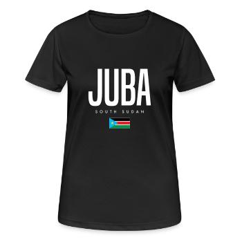 Juba, South Sudan - Women's Breathable T-Shirt - black - Front - AI Model Female 172 light (172cm)