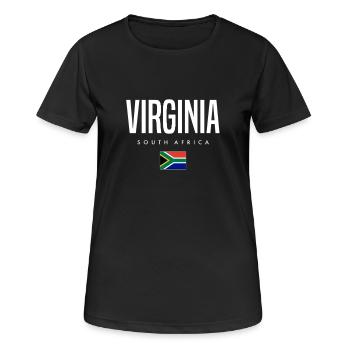 Virginia Südafrika - Frauen T-Shirt atmungsaktiv - Schwarz - Vorne - AI Model Female 172 light (172cm)