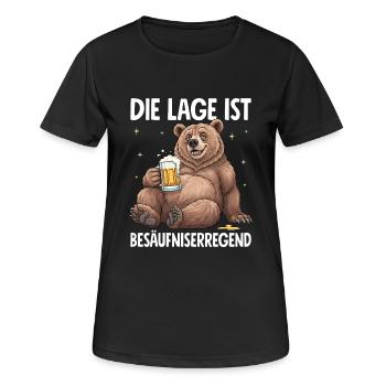 Die Lage Ist Besäufniserregend - Frauen T-Shirt atmungsaktiv - Schwarz - Vorne - AI Model Female 172 light (172cm)
