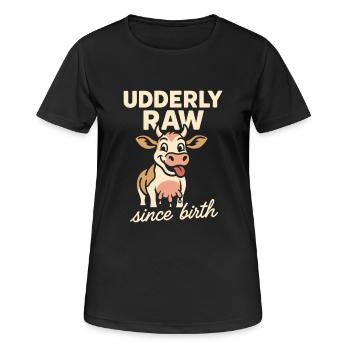Boire du lait cru Lait cru de la ferme Fraîcheur - T-shirt respirant Femme - noir - Devant - AI Model Female 172 light (172cm)