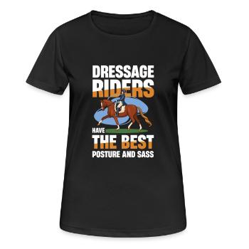Dressurreiter Haben Die Beste Haltung Und - Frauen T-Shirt atmungsaktiv - Schwarz - Vorne - AI Model Female 172 light (172cm)