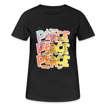 Peace - Frauen T-Shirt atmungsaktiv - Schwarz - Vorne - AI Model Female 172 light (172cm)