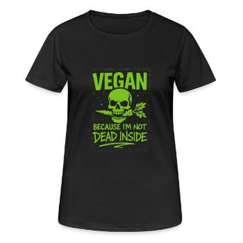 Végétalien Punk Rebelle Végétalien Végétalien Anarchiste Végétalien - T-shirt respirant Femme - noir - Devant - AI Model Female 172 light (172cm)