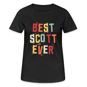 Bester Scott Ever Retro Vorname Text Spruch - Frauen T-Shirt atmungsaktiv - Schwarz - Vorne - AI Model Female 172 light (172cm)