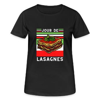 Jour de lasagnes Italie - T-shirt respirant Femme - noir - Devant - AI Model Female 172 light (172cm)