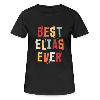 Meilleur Elias jamais rétro Prénom Texte Dire - T-shirt respirant Femme - noir - Devant - AI Model Female 172 light (172cm)
