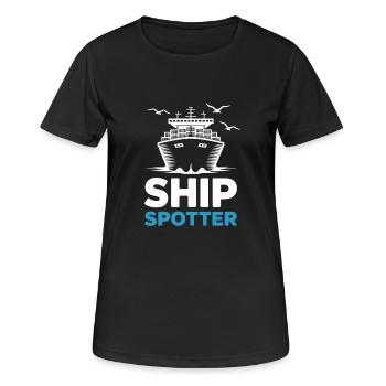 Schiff Spotter Begeisterung für Seeliebhaber - Frauen T-Shirt atmungsaktiv - Schwarz - Vorne - AI Model Female 172 light (172cm)