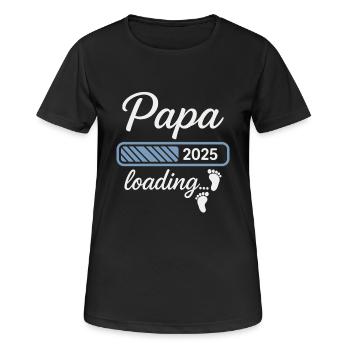 Papa wird geladen – 2025 in Sicht - Frauen T-Shirt atmungsaktiv - Schwarz - Vorne - AI Model Female 172 light (172cm)