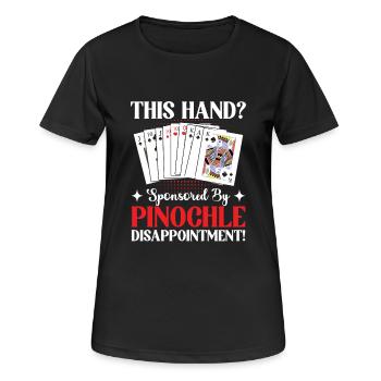 Pinochle Champion présente une soirée de jeu parfaite - T-shirt respirant Femme - noir - Devant - AI Model Female 172 light (172cm)