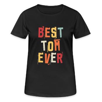 Meilleur Tom Jamais Rétro Prénom Texte Disant - T-shirt respirant Femme - noir - Devant - AI Model Female 172 light (172cm)