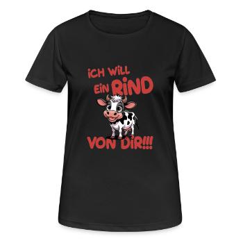 I Want A Cow Of You Griller Humor - Women's Breathable T-Shirt - black - Front - AI Model Female 172 light (172cm)