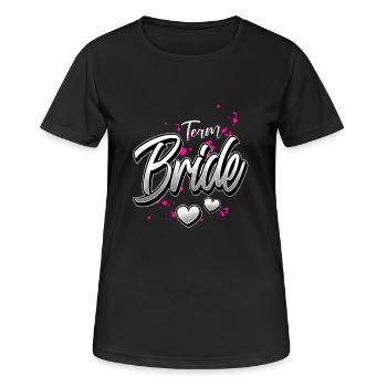 Team Bride - Frauen T-Shirt atmungsaktiv - Schwarz - Vorne - AI Model Female 172 light (172cm)