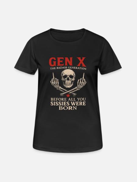 Gen X Totenkopf Oldschool Legend - Frauen T-Shirt atmungsaktiv - Schwarz