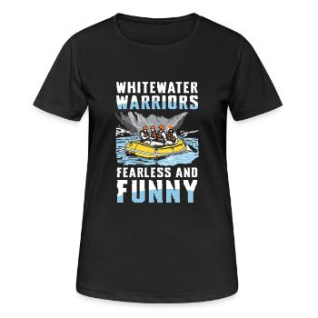 Wildwasser-Krieger: Furchtlos und Lustig Rafting - Frauen T-Shirt atmungsaktiv - Schwarz - Vorne - AI Model Female 172 light (172cm)
