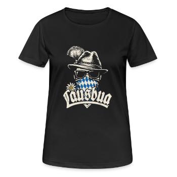 Grantler Lausbua - Festzelt, Bier und Gaudi - Frauen T-Shirt atmungsaktiv - Schwarz - Vorne - AI Model Female 172 light (172cm)