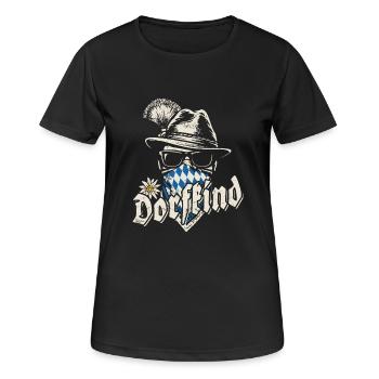 Grantler - Dorfkind, Festzelt, Bier und Gaudi - Frauen T-Shirt atmungsaktiv - Schwarz - Vorne - AI Model Female 172 light (172cm)