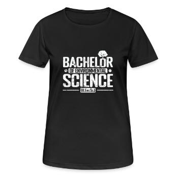 Bachelor of Environmental Science Naturwissenschaf - Frauen T-Shirt atmungsaktiv - Schwarz - Vorne - AI Model Female 172 light (172cm)
