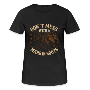 Ne vous engagez pas avec une jument en bottes - T-shirt respirant Femme - noir - Devant - AI Model Female 172 light (172cm)