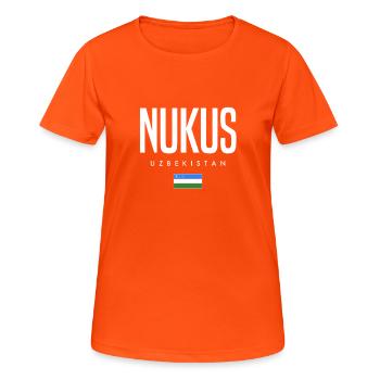 Nukus Usbekistan - Frauen T-Shirt atmungsaktiv - Neonorange - Vorne - AI Model Female 172 dark (172cm)
