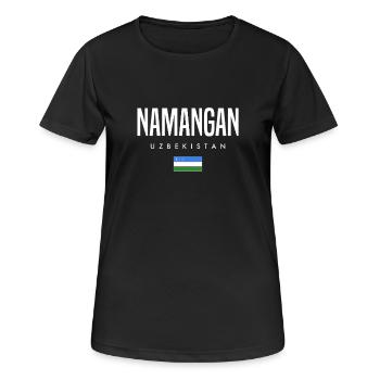 Namangan, Ouzbékistan - T-shirt respirant Femme - noir - Devant - AI Model Female 172 light (172cm)